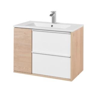 Тумба под раковину Акватон Бостон 75см белый/дуб эврика 1A252601BN010